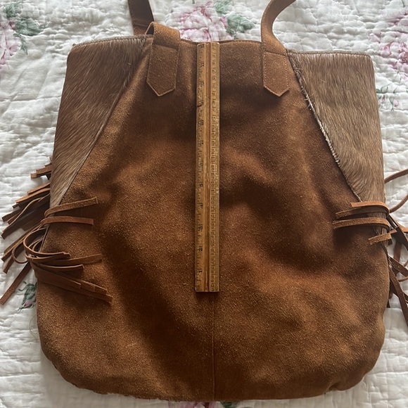 Muchelle suede leather and embroidery hobo bag - Picture 9 of 11